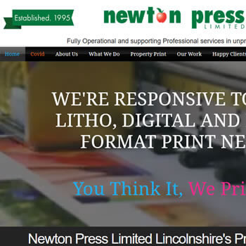 Website design services Newton press full colour printing image