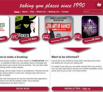Website design services company provided Hallam travel website design image